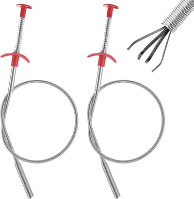 2x Flexibele Verstopte Afvoer Ontstopper: Buisreinigingssonde met Klauwgrijper voor Keuken & Badkamer