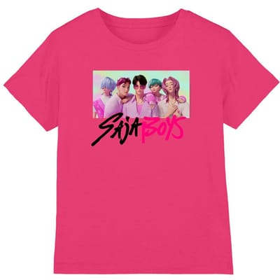 K-Pop Demon Hunters Kinder/Kids Saja Jongens Fotolijst T-shirt (Fuchsia)