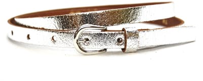 Take-it 1,5 cm smalle zilveren riem - zilver - 100% leder - Maat 105 - Totale lengte 120cm