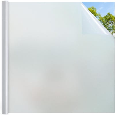 Raamfolie Privacy Zelfklevend 44,5x200cm, Melkglasfolie Statisch Hechtend, Privacy Folie UV Bescherming, Glasfolie voor Badkamer en Woonkamer-Mat Wit