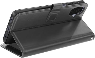 Mayaxess, Hoesje geschikt voor Galaxy A07 - Wallet Case met Koord & Magneetsluiting, Zwart