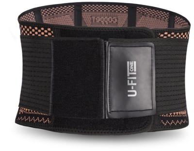 U Fit One Back Support Koper - Rugbrace - Postuur Corrector - Rugband Onderrug - Rugondersteuning - Kopernylonweefsel - Maat M