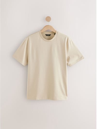 Next - Heren - Signature SUPIMA®-katoenen T-shirt met ronde hals en standaard pasvorm - Naturel