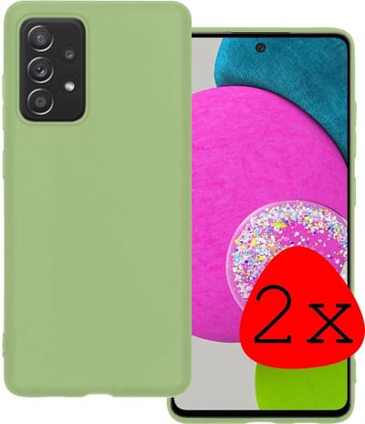 Hoesje 2 Stuks - Geschikt voor Samsung Galaxy A52s 5G - Sterk & Shockproof - Case Siliconen - Back Cover - Telefoon Hoes - Groen