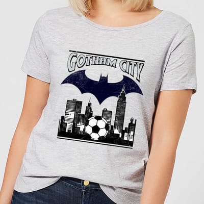 DC Comics Batman Football Gotham City Dames T-shirt - Grijs - S