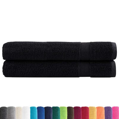 vidaXL - Handdoeken - SOLUND - 2 - st - 600 - g/m² - 100x200 - cm - zwart