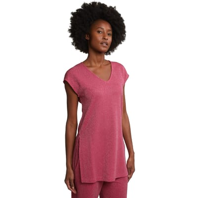 River Woods Fuchsia Sleeveless Glitter T-shirt Size: L | T-Shirts Outlet | Dames | Roze