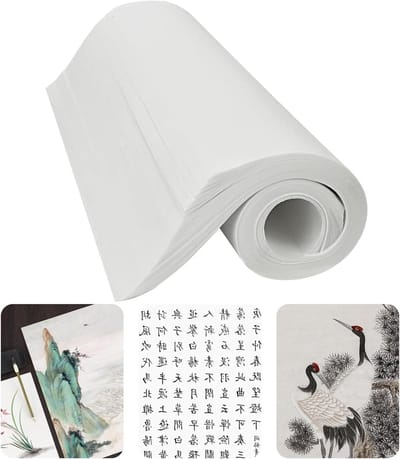 120 Stuks Rijstpapier voor Chinese Calligrafie en Schilderkunst, Wit Xuan Papier 35 x 25 cm, Ideaal voor Kunstenaars en Hobbyisten