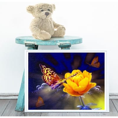 Diamant borduurwerk bloem diy diamant schilderij kruissteek volledige ronde diamant mozaïek huis schilderijen 20X30CM blue