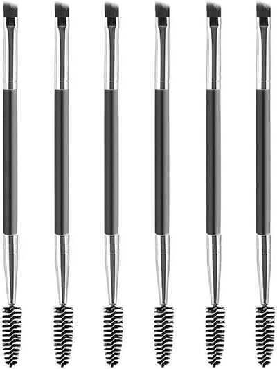 Set van 6 Dubbele Oogschaduwkwasten, Professionele Make-up Tools, Draagbare Schoonheidsaccessoires voor Nauwkeurige Oogmake-up