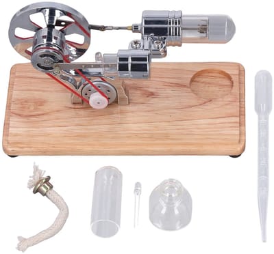 Dailygoods- Stirlingmotor Laag Geluid - Wetenschappelijk Model - Vloeibare Werking - Fysica Toepassing - Hoogwaardige Kwaliteit - Praktisch Ontwerp - Motor