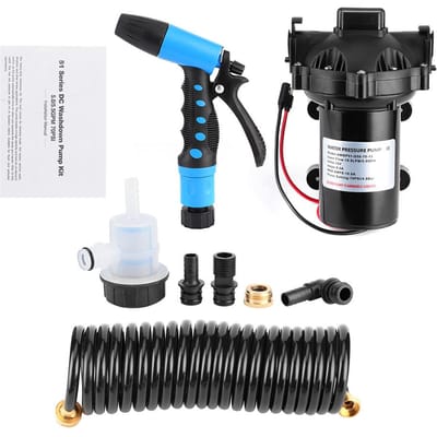 Afspuit Dekreinigingspomp Kit 12V Zoet Zeewater Debiet 5.0 GPM voor Camper Boot Marine