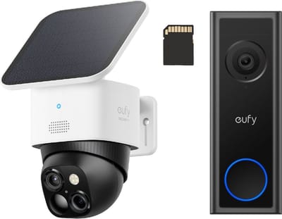 eufy S340 SoloCam 3K + C31 Videodeurbel Incl. 32G SD-kaart op accu - Bundelvoordeel
