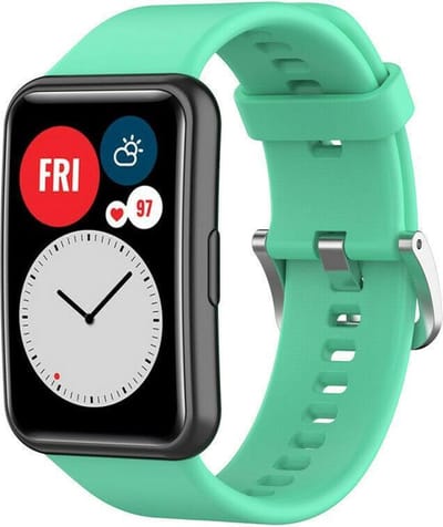 Strap-it Siliconen Bandje – Geschikt voor Huawei Watch Fit / Huawei Watch Fit New – Aqua