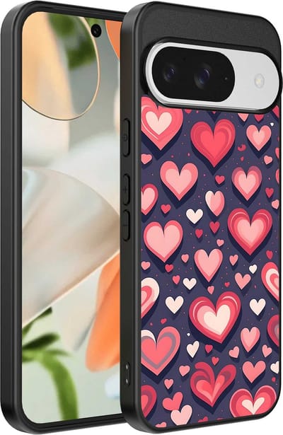 Geschikt voor Google Pixel 9 Telefoonhoesje met Hartjes Opdruk - TPU Backcover Case With Heart Design - Smartphonica geschikt voor Google Pixel 9