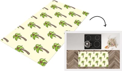 Keukenloper - Loper keuken - Palmboom - Patronen - Kokosnoot - Tropisch - 120x60 cm - Keukenloper vinyl