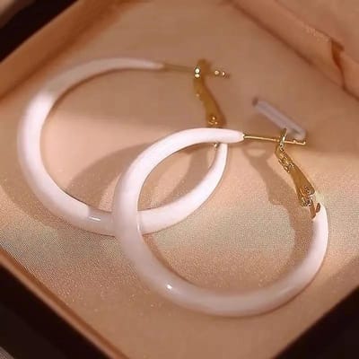 Boucles d'oreilles géométriques rouges pour femmes Mode Coréenne Boucles d'oreilles créoles simples et élégantes Bijoux de tempérament magnifiques Soirées en amoureux brown