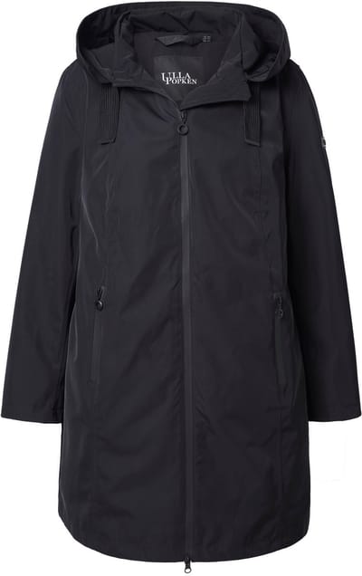 Ulla Popken - Dames - HYPRAR functionele jas waterdicht capuchon - Zwart - Maat 42+