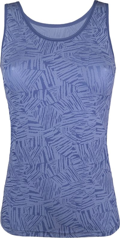 Avet dames hemd microfiber 75021 Langer Model Blauw geprint - maat M
