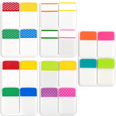 Dailygoods- Index Tabs 400 Stuks - Zelfklevende Strips - Pagina Markeerders - Document Classificatie - Kleurige Bladwijzers - 4 x 2,5 cm - Boekmark