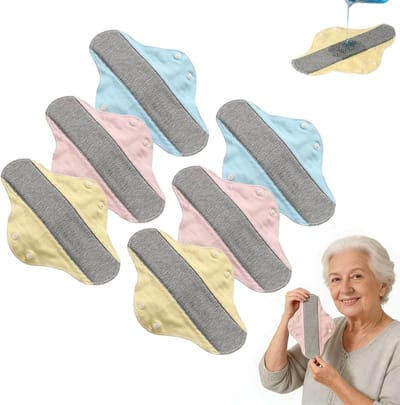 6 Stuks Wasbare Inlegkruisjes - Herbruikbare - 23 Cm - Wasbaar Maandverband - Herbruikbaar - Lekvrij - Geschikt Voor De Dagelijkse Hygiëne En Personen Met Beperkte Mobiliteit - Roze, Blauw, Geel