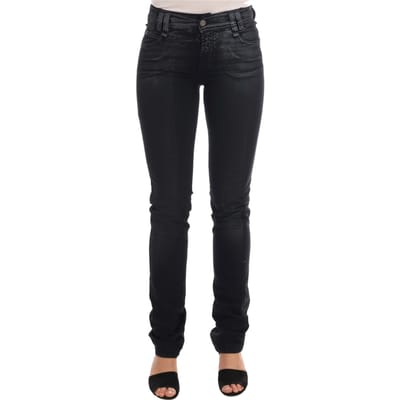 John Galliano damesspijkerbroek in Gray Wash katoen stretch regular fit