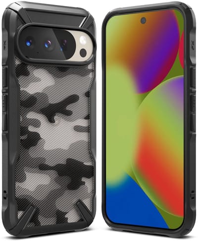 Ringke Fusion X | Hoesje Geschikt voor Google Pixel 10 / 10 Pro | Back Cover | Militaire Standaard | Camo Zwart