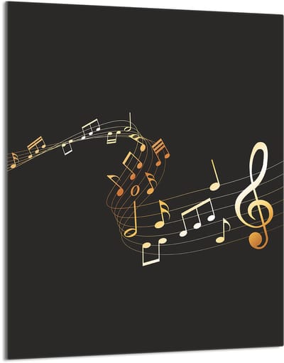 TMK ArtDeko - Snijplank - Glazen Beschermingsplaat - Muziek Thema - 40x52 cm