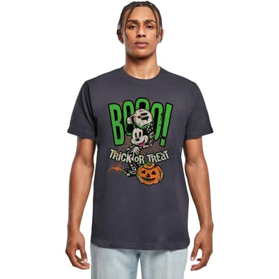 Disney Heren Boo Trick Or Treat Mickey Mouse Katoenen T-Shirt (Marineblauw)
