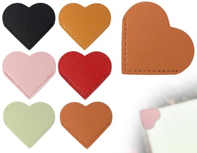 Dailygoods- Bladwijzers 6 Stuks - Handgemaakte Hoekbladwijzers - Leer Hart Bladwijzers - Creatieve Boekenleggers - Boek Accessoires - Kleurrijke Ontwerpen - Boekenlegger