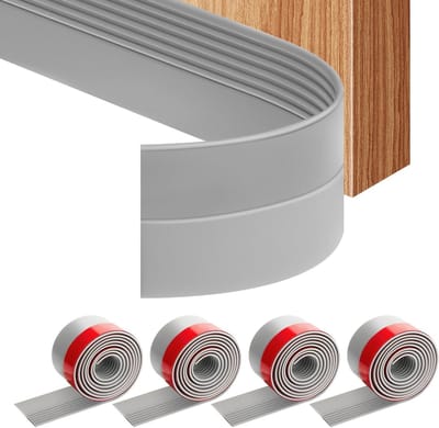 Dichtstrip voor Deuren - Zelfklevende Rubberafdichting voor Geluidsisolatie en Koude Bescherming - Windstopper Set van 4 (Grijs)