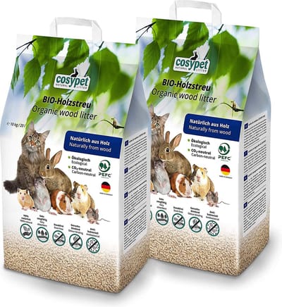 CosyPET houtkorrels kattenbakvulling 2x 20L (40l, 20kg)