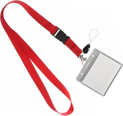 Rood Keycord + Badgehouder Plastic XL - Sleutelkoord - Badgehouder - 51cm - 20mm - Rood