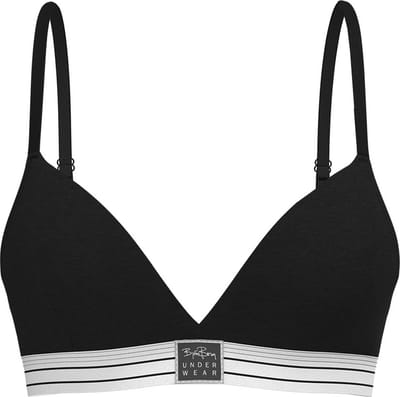 Katoenen triangle BH - katoenen Dames bralette zonder vulling - Niet voorgevormd - XXL - Zwart