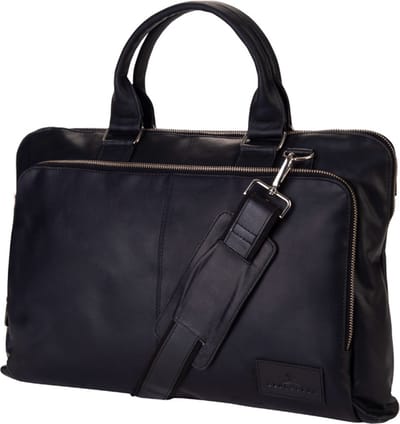 Blucactus Leer Laptoptas 14-15 Inch- kantoortas- Messenger/Laptop Bag- Schoudertas Heren-Zwart/Black-LB1007BK
