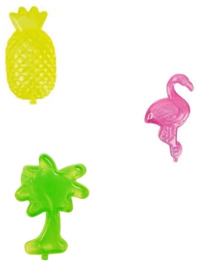 IJsblokjes – 15 Stuks – Herbruikbaar - Tropisch Design – Palmboom, Ananas en Flamingo