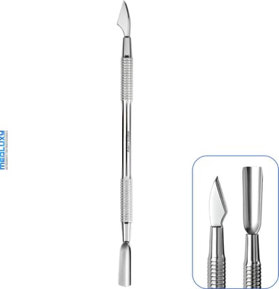 MEDLUXY Nagelriemduwer & Nagelriemmesje – Smal Bokkepootje 13 cm – Dubbelzijdige Cuticle Pusher & Cleaner van Chirurgisch RVS – Professioneel Nagelriem Tool (M-026)