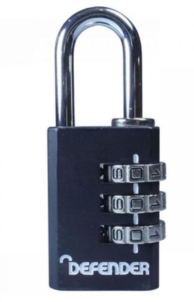 Hangslot - Cijferslot - Kofferslot - Reisslot - Defender DFCOMBI30- 30 mm
