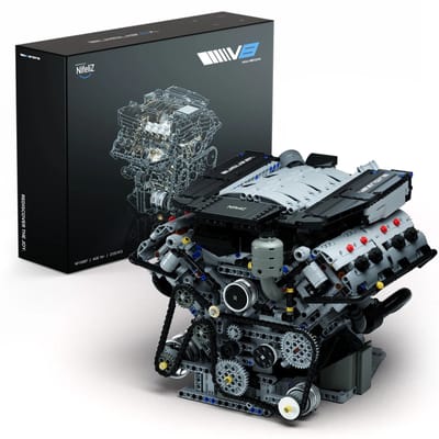 Nifeliz V8 Motorblok Bouwpakket - 2725 onderdelen - voor volwassenen en jongeren - Technisch auto bouwset – Detaillistisch Modelbouwpakket – Displaymodel voor Volwassenen en Verzamelaars - bouwpakketten volwassenen