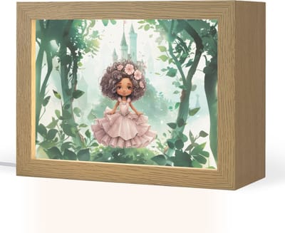 Nachtlampje 20x15 cm - Kinder lampje - Prinses - Meisje - Kasteel - Sprookjes - Roze - Tafellamp kinderkamer - Slaapkamer lamp - Bedlamp kinderen - Kinderlampje stopcontact - Wandlamp babykamer - Nachtlampjes