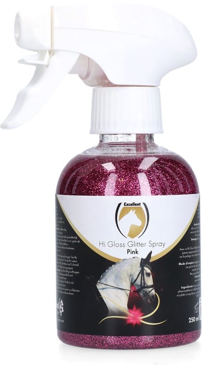 Excellent Hi Gloss Glitter Spray - Prachtige glittering op de vacht, manen en staart - Geschikt voor paarden - 250 ml - Roze