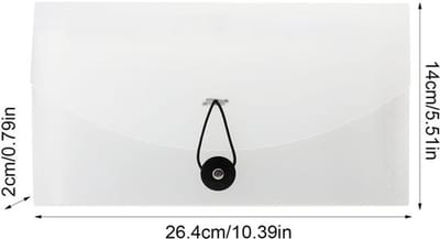 Documentenmap Lichtgewicht - Dossiermap met 13 Vakken - Organizer voor Ontvangstkaarten/Coupons - Klepsluiting met Deksel - 10x5,7 Inch Formaat - Breukvast PP-Materiaal - Kwitantiehouder