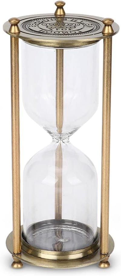 Uurglas van metaal en glas, 15 minuten timer, perfect voor decoratie en tijdbeheer