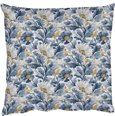 Sierkussens - Kussentjes Woonkamer - 50x50 cm - Bloemen - Wit - Blauw