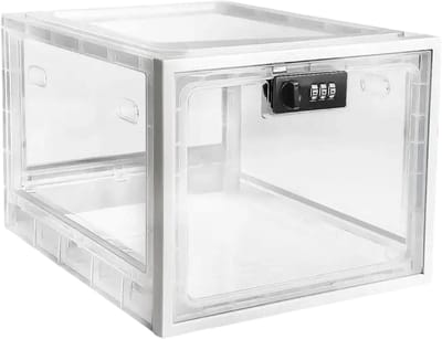 Koelkast Opbergdoos met Combinatieslot – Voedsel Opbergbox - Veiligheids Opbergdoos, Medicijndoos, Compacte Wachtwoordbox voor Telefoon, Tablet en Keukenopslag - Transparant