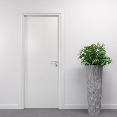 Waterdichte Binnendeur Laminaat Wit Houten Frame Inclusief Slot en Handgreep 90x210 cm