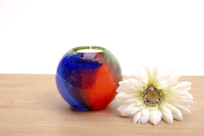 Mini Urn Waxinelichthouder - Kleine Urn Herinnering - As Bewaren - Handgemaakt in Europa - 8 cm Diameter - Meerkleurig