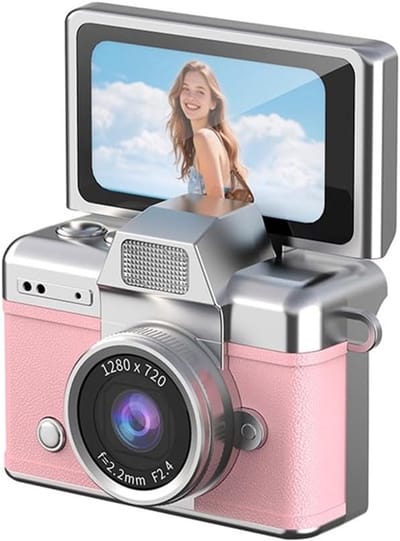 Mini sleutelhangercamera - 1080p digitale camera, compact en draagbaar, geschikt voor kinderen en volwassenen, een ideaal verzamelobject, reis- of verjaardagscadeau en een attent klein presentje - Roze - 64GB TF-kaart