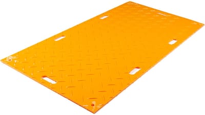 Rubbermagazijn - Kunststof rijplaat - Oranje - set 2 stuks - Afmeting 200x100cm - Rijplaat voor bouwplaats