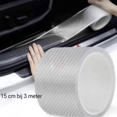 medj-auto autodeur bumper kofferbak beschermer bescherming folie rol 15CM bij 3 M koolstofvezel